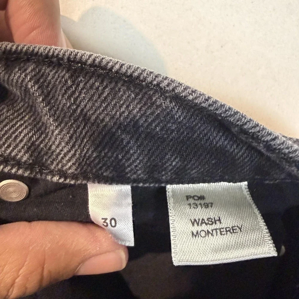 Reformation Jeans Womens‎ 30 Black Straight High Rise Relaxed Distressed Raw Hem